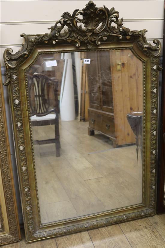 A gilt frame mirror, W.82cm